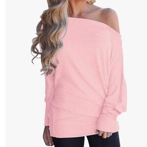 Women's Off Shoulder Long Sleeve Oversized Pullover Loose Tunic Top